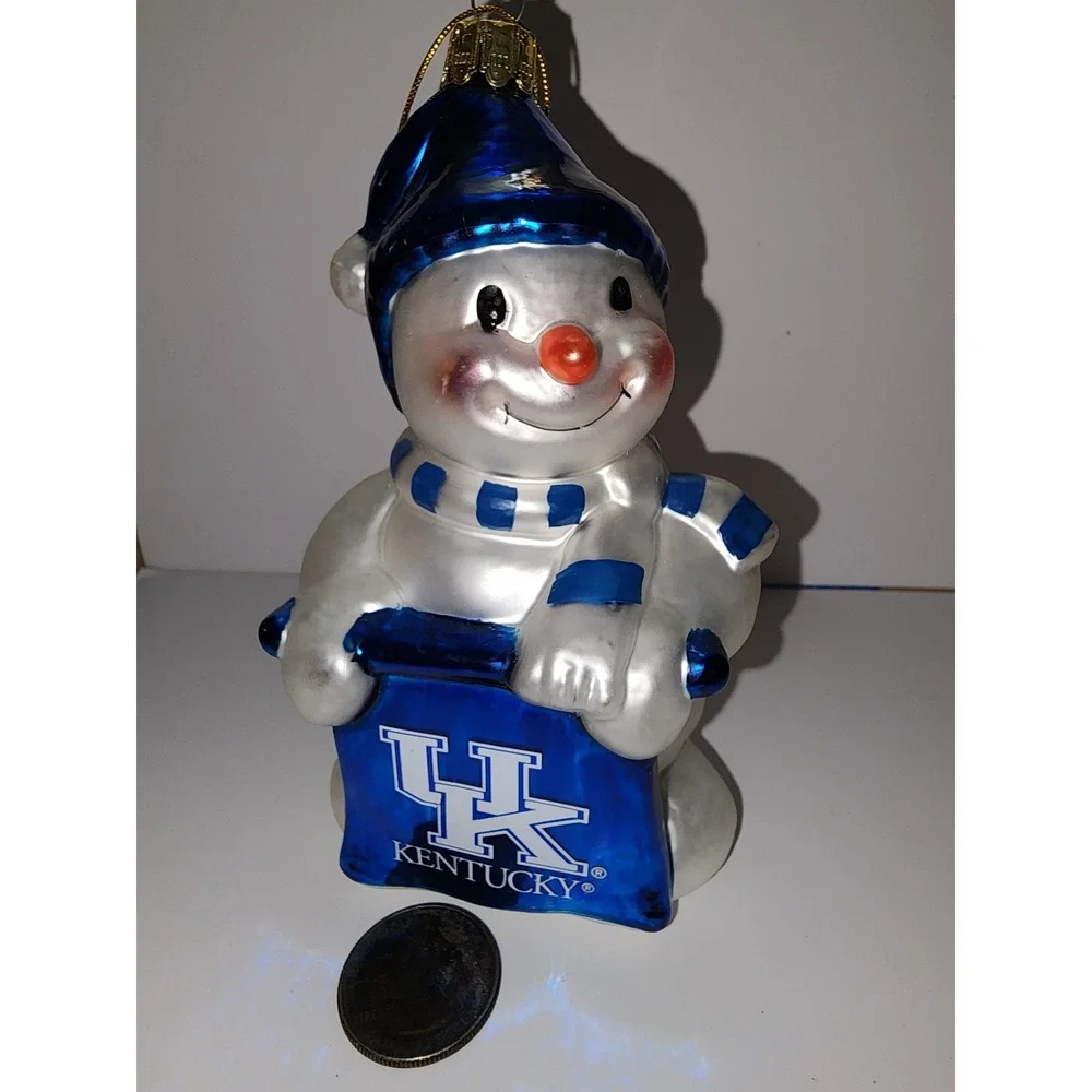 UK Snowman‎ Kentucky Glass Ornament Christmas